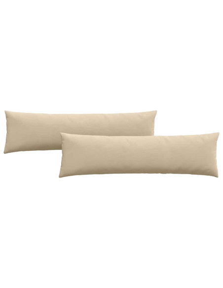 Cuscini da Divano 2 pcs Crema 145 x 40 cm Tessuto