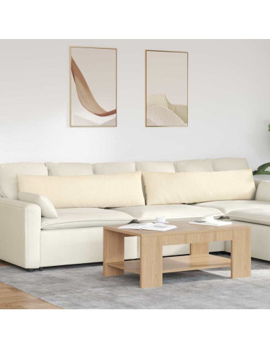 Cuscini da Divano 2 pcs Crema 145 x 40 cm Tessuto in Cords