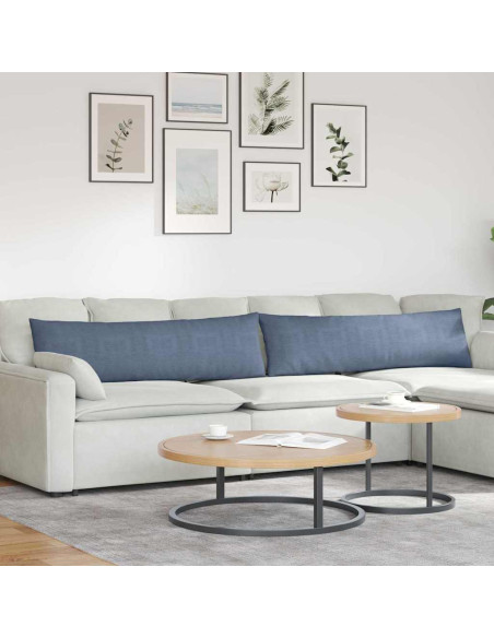 Cuscini da Divano 2 pcs Blu 145 x 40 cm Tessuto in Cords