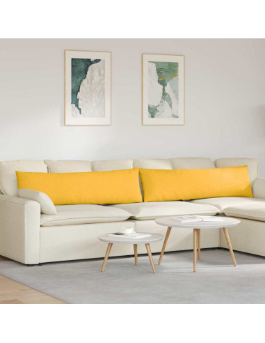 Cuscini da Divano 2 pcs Giallo Chiaro 145 x 40 cm