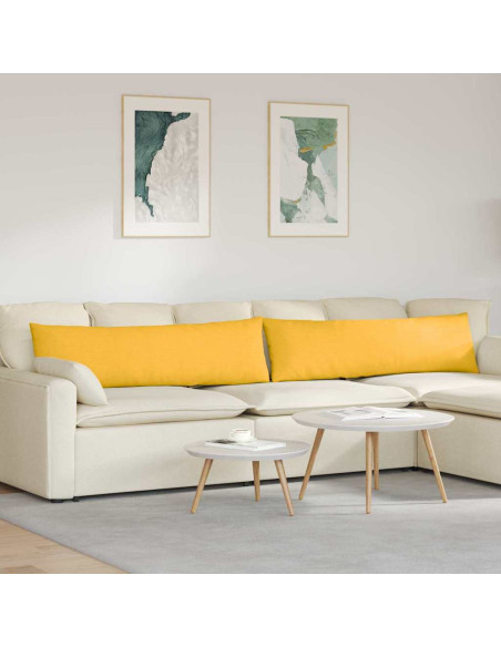 Cuscini da Divano 2 pcs Giallo Chiaro 145 x 40 cm