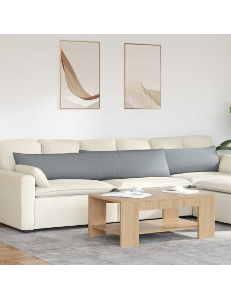 Cuscini da Divano 2 pcs Grigio chiaro 200 x 40 cm Tessuto