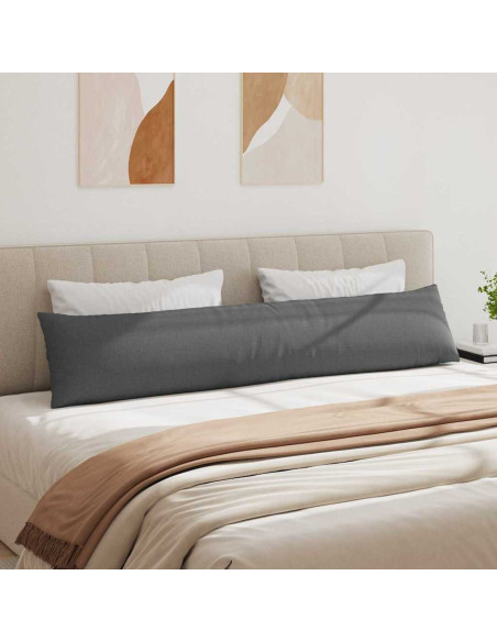 Cuscini da Divano 2 pcs Grigio scuro 200 x 40 cm Tessuto