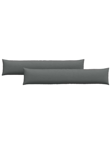 Cuscini da Divano 2 pcs Grigio scuro 200 x 40 cm Tessuto