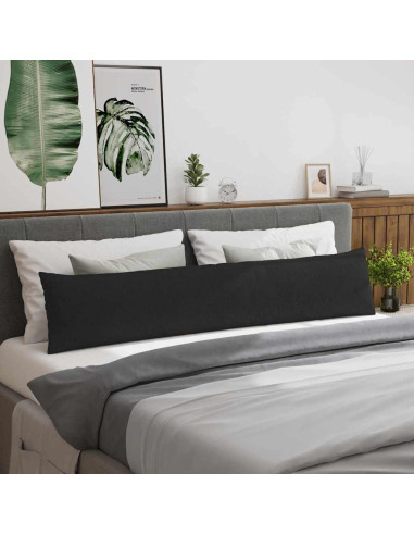 Cuscini da Divano 2 pcs Nero 200 x 40 cm Tessuto