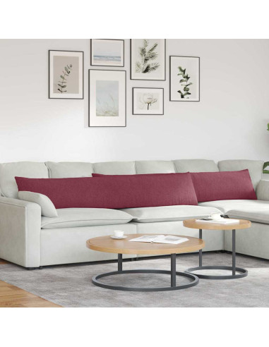 Cuscini da Divano 2 pcs Rosso Vino 200 x 40 cm Tessuto
