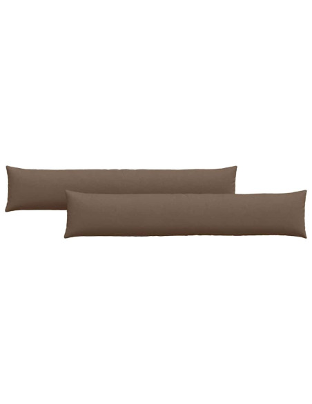 Cuscini da Divano 2 pcs Marrone 200 x 40 cm Tessuto