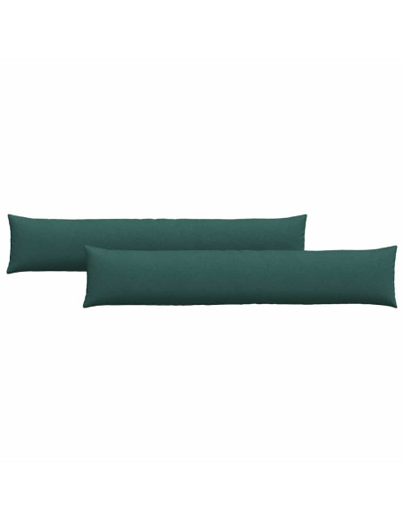 Cuscini da Divano 2 pcs Verde Scuro 200 x 40 cm Tessuto