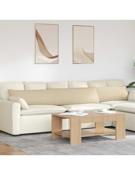Cuscini da Divano 2 pcs Crema 200 x 40 cm Tessuto