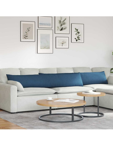 Cuscini da Divano 2 pcs Blu 200 x 40 cm Tessuto