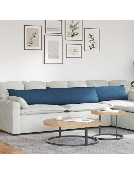 Cuscini da Divano 2 pcs Blu 200 x 40 cm Tessuto