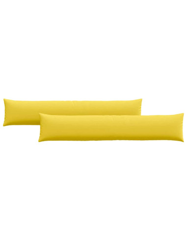Cuscini da Divano 2 pcs Giallo Chiaro 200 x 40 cm Tessuto