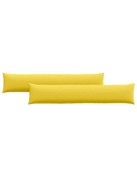 Cuscini da Divano 2 pcs Giallo Chiaro 200 x 40 cm Tessuto