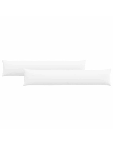 Cuscini da Divano 2 pcs Bianco 200 x 40 cm Tessuto
