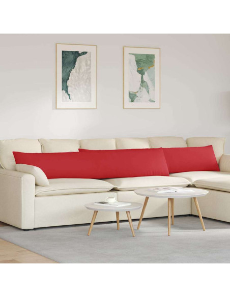 Cuscini da Divano 2 pcs Rosso 200 x 40 cm Tessuto
