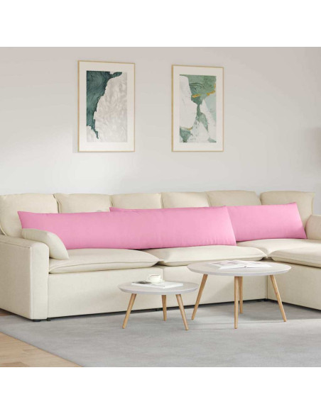Cuscini da Divano 2 pcs Rosa 200 x 40 cm Tessuto