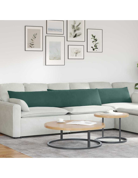 Cuscini da Divano 2 pcs Verde scuro 200 x 40 cm