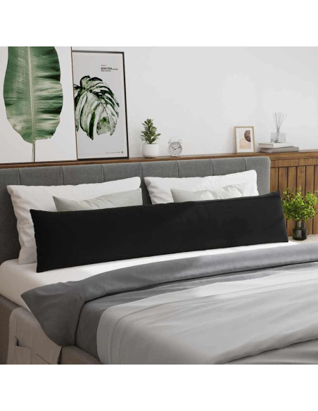 Cuscini da Divano 2 pcs Nero 200 x 40 cm Tessuto in Cords