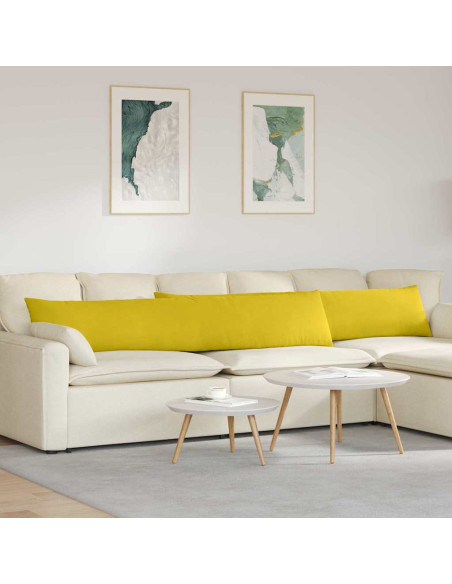 Cuscini da Divano 2 pcs Giallo 200 x 40 cm Tessuto in Cords