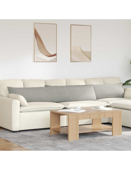 Cuscini da Divano 2 pcs Grigio chiaro 200 x 40 cm Tessuto