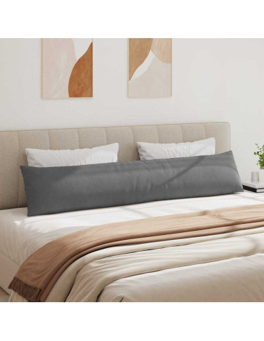 Cuscini da Divano 2 pcs Grigio scuro 200 x 40 cm Tessuto
