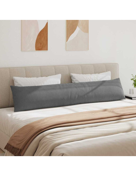 Cuscini da Divano 2 pcs Grigio scuro 200 x 40 cm Tessuto