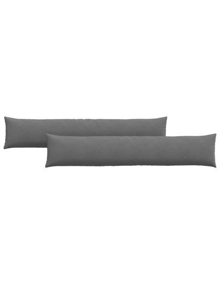 Cuscini da Divano 2 pcs Grigio scuro 200 x 40 cm Tessuto