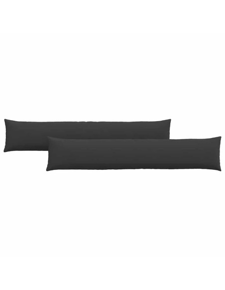 Cuscini da Divano 2 pcs Nero 200 x 40 cm Tessuto