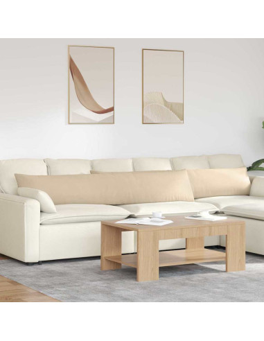 Cuscini da Divano 2 pcs Crema 200 x 40 cm Tessuto