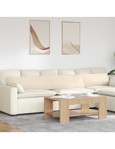 Cuscini da Divano 2 pcs Beige 200 x 40 cm Tessuto
