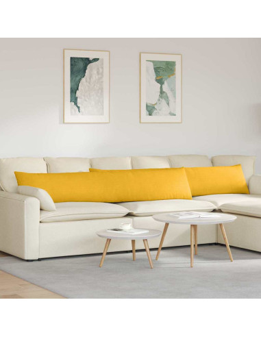 Cuscini da Divano 2 pcs Giallo Chiaro 200 x 40 cm