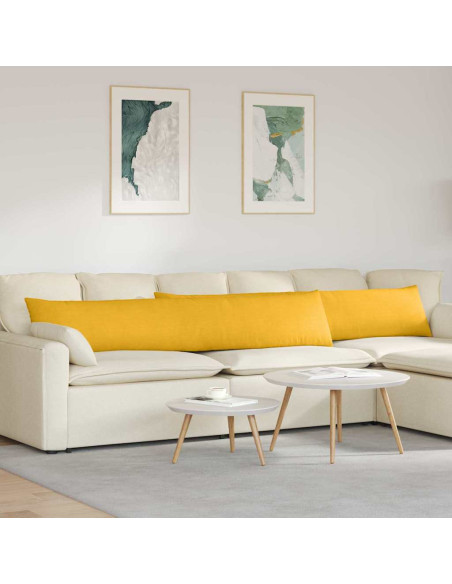 Cuscini da Divano 2 pcs Giallo Chiaro 200 x 40 cm
