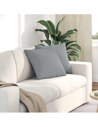Cuscini da Divano 2 pcs Grigio chiaro 45 x 45 cm Tessuto