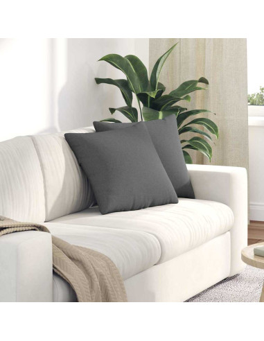 Cuscini da Divano 2 pcs Grigio scuro 45 x 45 cm Tessuto