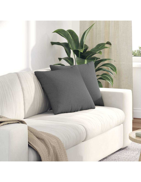 Cuscini da Divano 2 pcs Grigio scuro 45 x 45 cm Tessuto