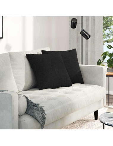 Cuscini da Divano 2 pcs Nero 45 x 45 cm Tessuto