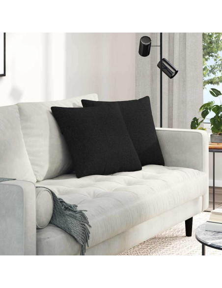 Cuscini da Divano 2 pcs Nero 45 x 45 cm Tessuto
