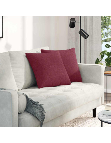 Cuscini da Divano 2 pcs Rosso Vino 45 x 45 cm Tessuto