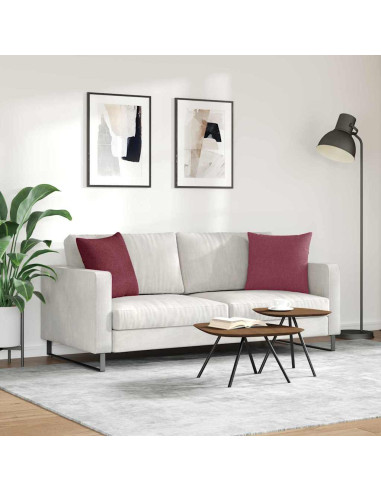 Cuscini da Divano 2 pcs Rosso Vino 45 x 45 cm Tessuto