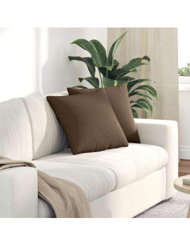 Cuscini da Divano 2 pcs Marrone 45 x 45 cm Tessuto