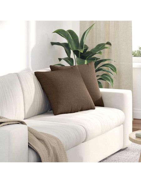 Cuscini da Divano 2 pcs Marrone 45 x 45 cm Tessuto