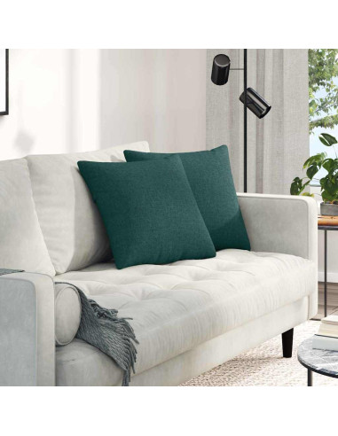 Cuscini da Divano 2 pcs Verde Scuro 45 x 45 cm Tessuto