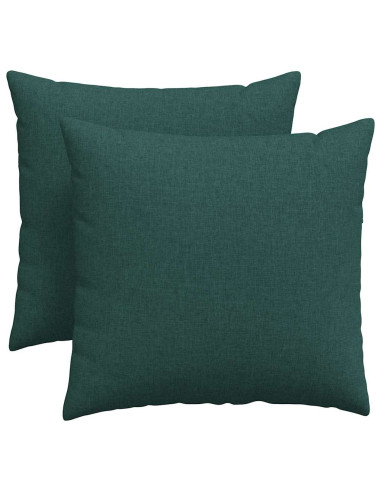 Cuscini da Divano 2 pcs Verde Scuro 45 x 45 cm Tessuto
