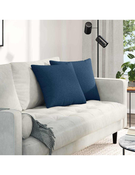 Cuscini da Divano 2 pcs Blu 45 x 45 cm Tessuto