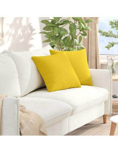 Cuscini da Divano 2 pcs Giallo Chiaro 45 x 45 cm Tessuto