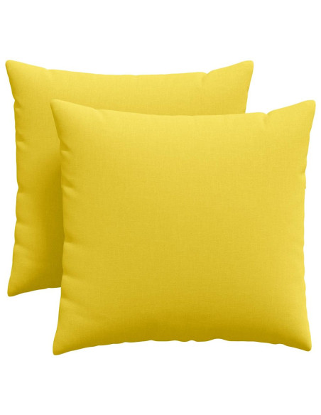 Cuscini da Divano 2 pcs Giallo Chiaro 45 x 45 cm Tessuto