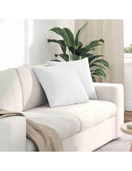 Cuscini da Divano 2 pcs Bianco 45 x 45 cm Tessuto
