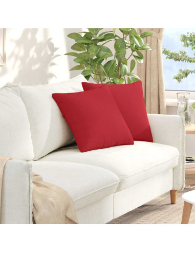 Cuscini da Divano 2 pcs Rosso 45 x 45 cm Tessuto