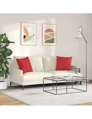 Cuscini da Divano 2 pcs Rosso 45 x 45 cm Tessuto