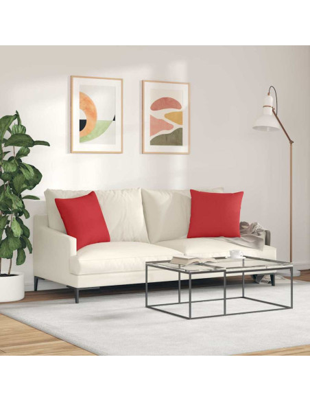 Cuscini da Divano 2 pcs Rosso 45 x 45 cm Tessuto